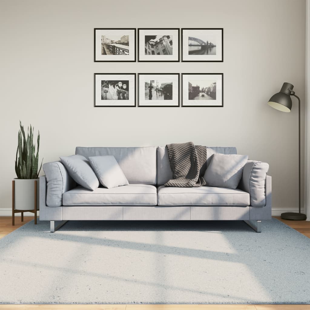 Tappeto a Pelo Corto HUARTE Morbido e Lavabile Blu 200x200 cm 375137