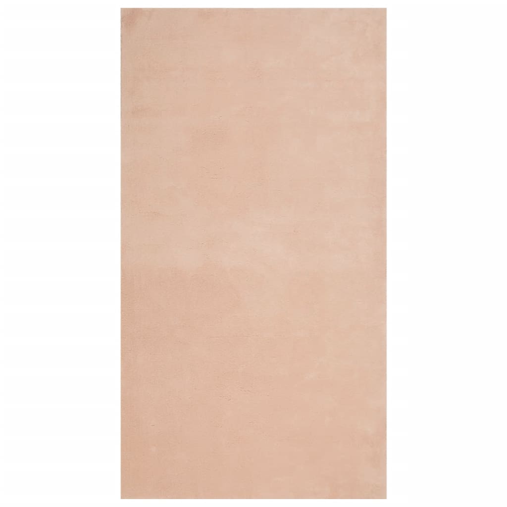 Tappeto a Pelo Corto Morbido e Lavabile Rosato 60x110 cm 375146