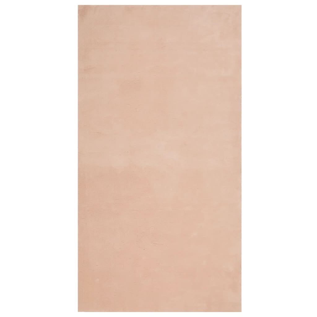 Tappeto a Pelo Corto Morbido e Lavabile Rosato 80x150 cm 375147