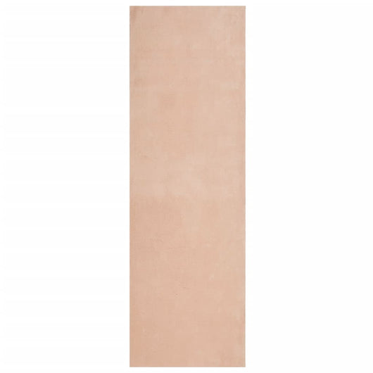 Tappeto a Pelo Corto Morbido e Lavabile Rosato 80x250 cm 375149