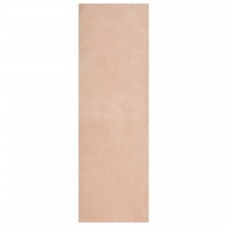 Tappeto a Pelo Corto Morbido e Lavabile Rosato 80x250 cm 375149