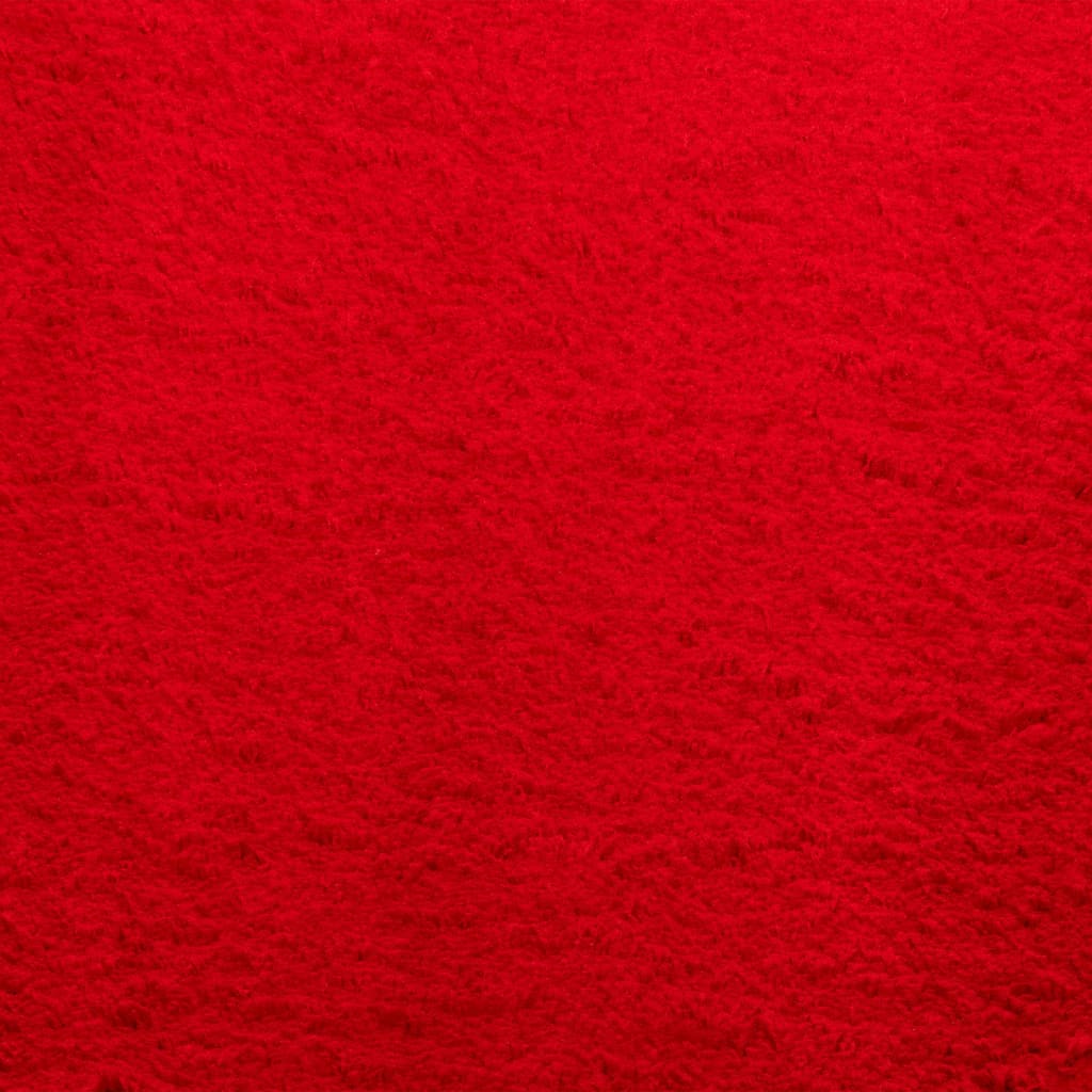 Tappeto a Pelo Corto Morbido e Lavabile Rosso 80x150 cm 375166