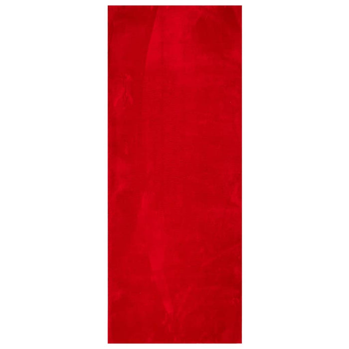 Tappeto a Pelo Corto Morbido e Lavabile Rosso 80x200 cm 375167