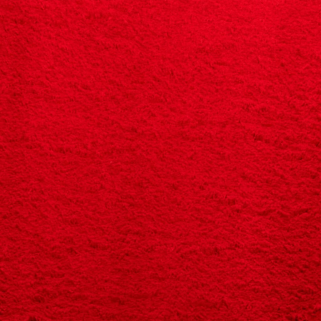 Tappeto a Pelo Corto Morbido e Lavabile Rosso 80x200 cm 375167