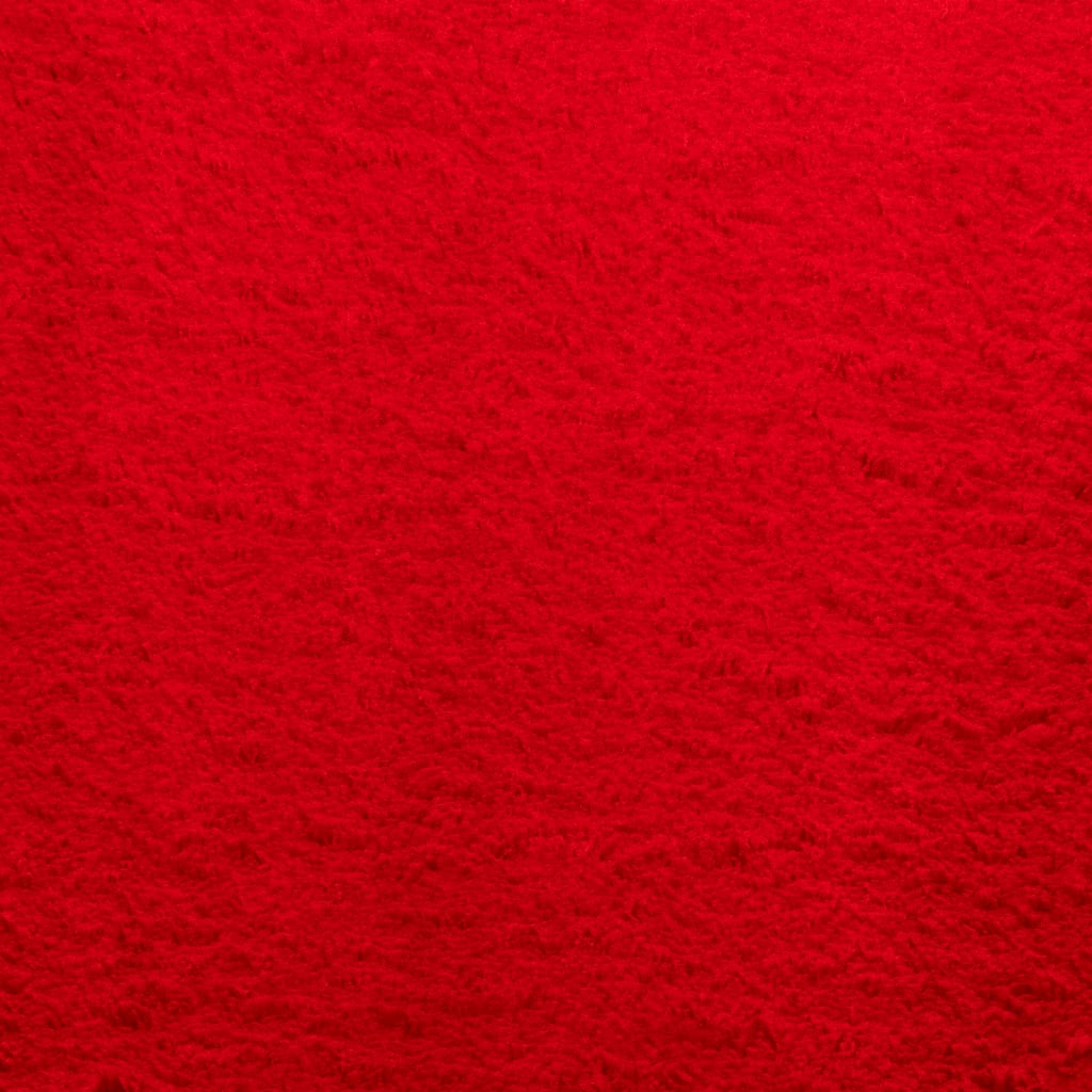 Tappeto a Pelo Corto Morbido e Lavabile Rosso 80x250 cm 375168