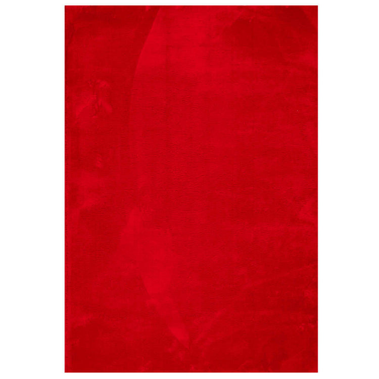 Tappeto a Pelo Corto Morbido e Lavabile Rosso 120x170 cm 375171