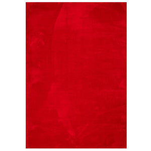 Tappeto a Pelo Corto Morbido e Lavabile Rosso 140x200 cm 375172