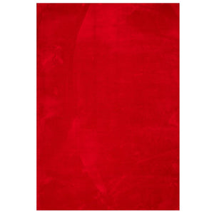 Tappeto a Pelo Corto Morbido e Lavabile Rosso 160x230 cm 375174