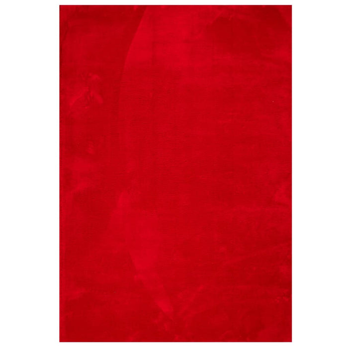 Tappeto a Pelo Corto Morbido e Lavabile Rosso 160x230 cm 375174