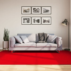 Tappeto a Pelo Corto Morbido e Lavabile Rosso 160x230 cm 375174