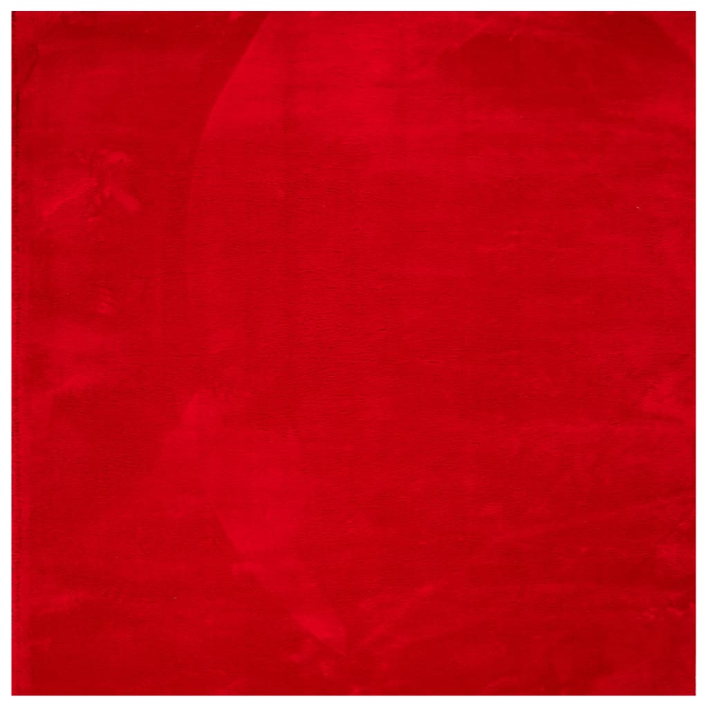 Tappeto a Pelo Corto Morbido e Lavabile Rosso 200x200 cm 375175