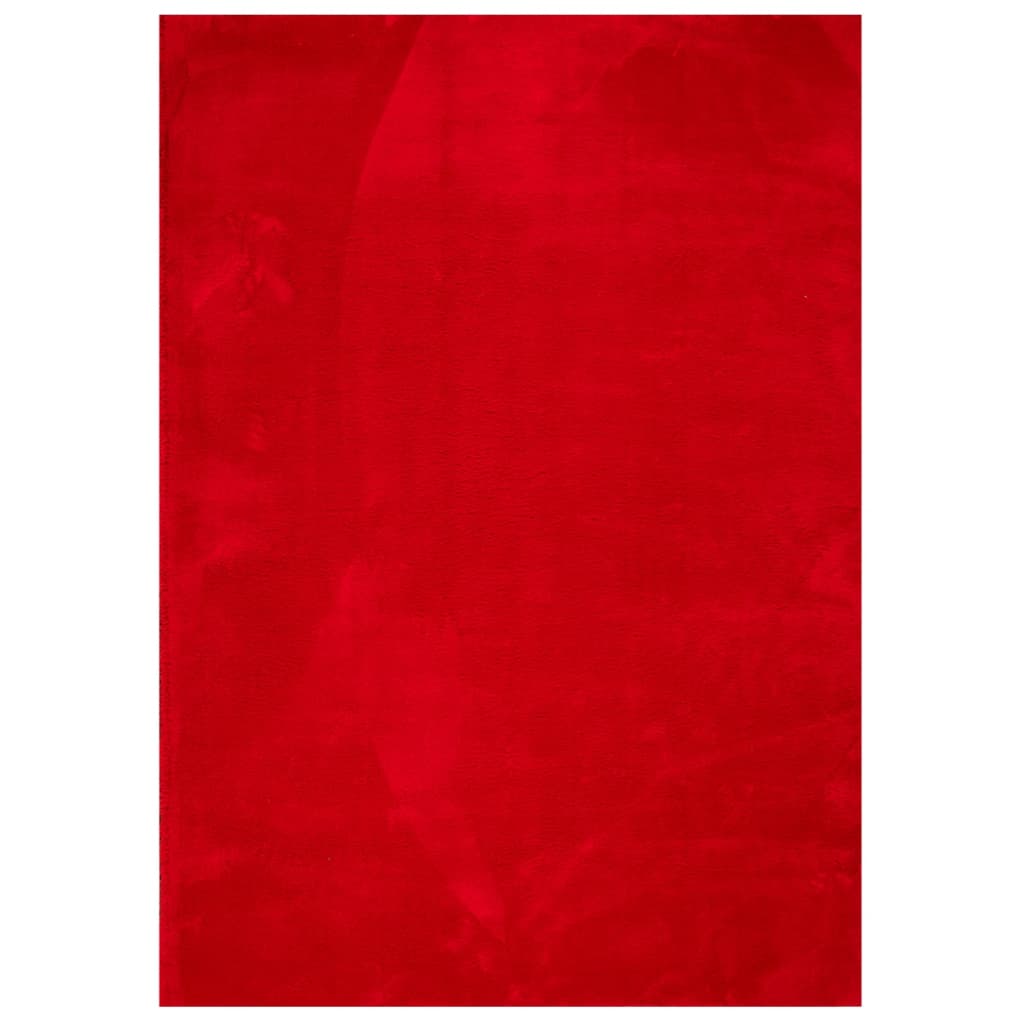 Tappeto a Pelo Corto Morbido e Lavabile Rosso 200x280 cm 375176