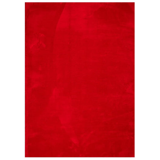 Tappeto a Pelo Corto Morbido e Lavabile Rosso 200x280 cm 375176