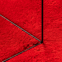 Tappeto a Pelo Corto Morbido e Lavabile Rosso 240x240 cm 375177