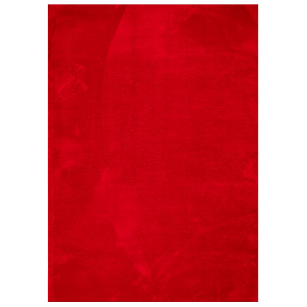 Tappeto a Pelo Corto Morbido e Lavabile Rosso 240x340 cm 375178