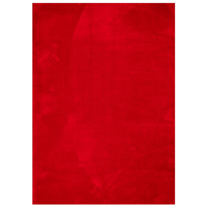 Tappeto a Pelo Corto Morbido e Lavabile Rosso 240x340 cm 375178