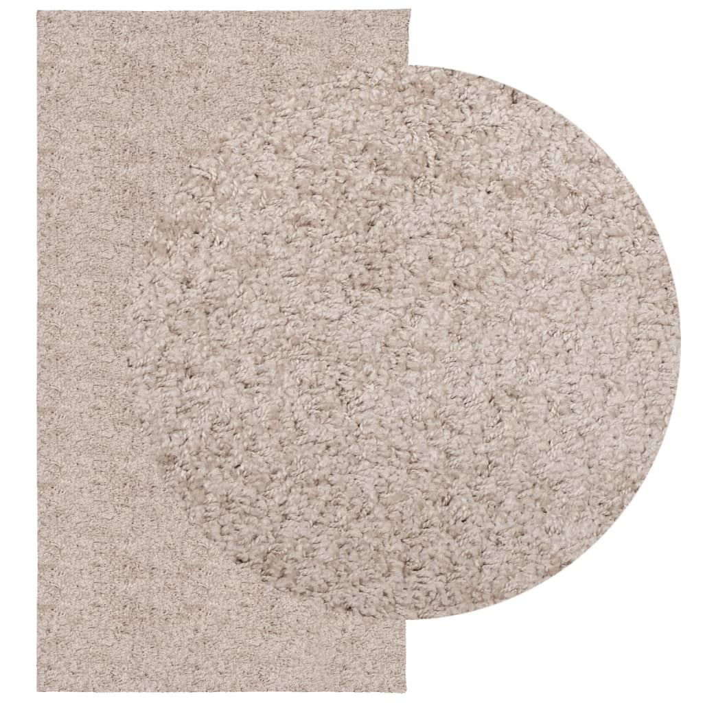 Tappeto Shaggy a Pelo Lungo Moderno Beige 80x150 cm 375207