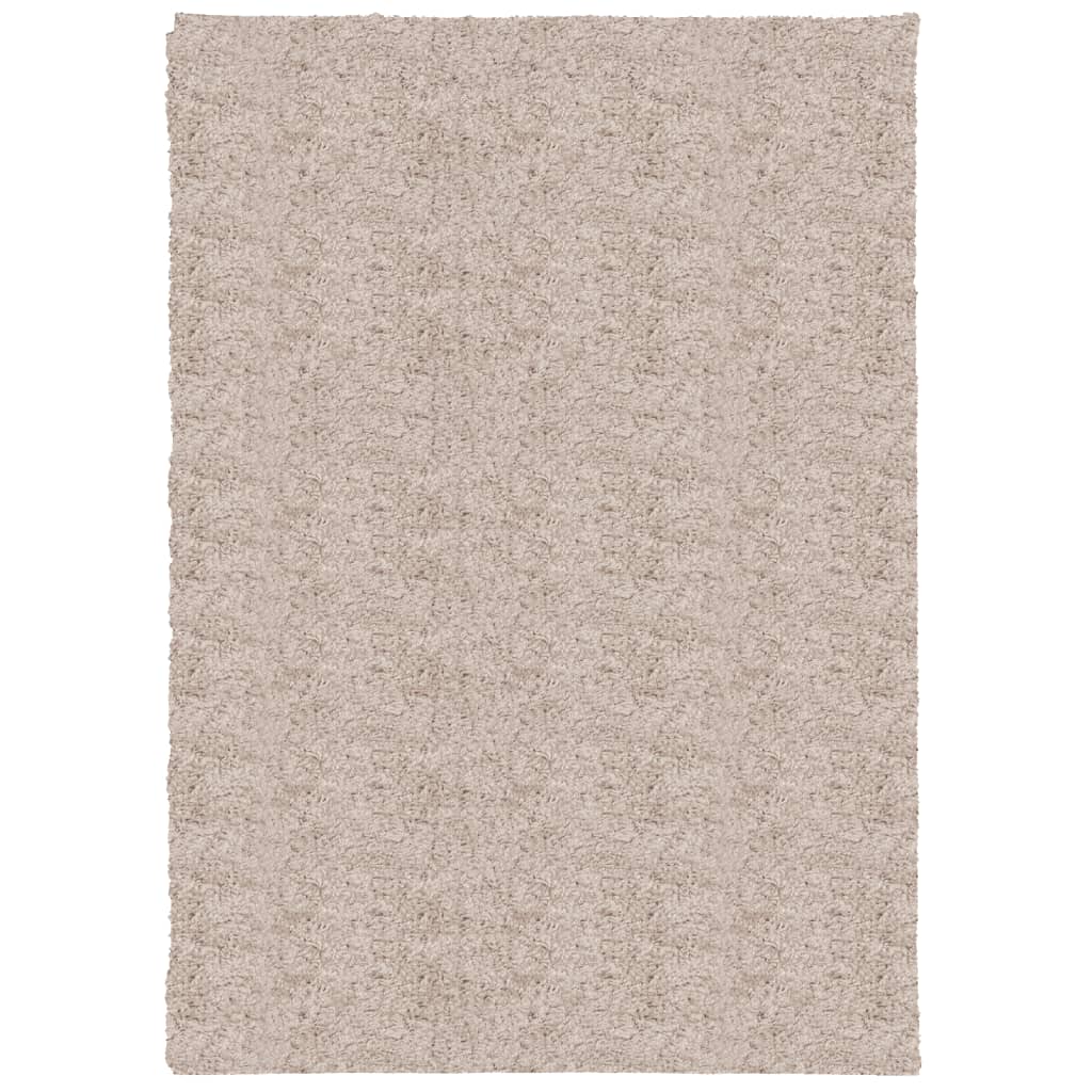 Tappeto Shaggy a Pelo Lungo Moderno Beige 120x170 cm 375212