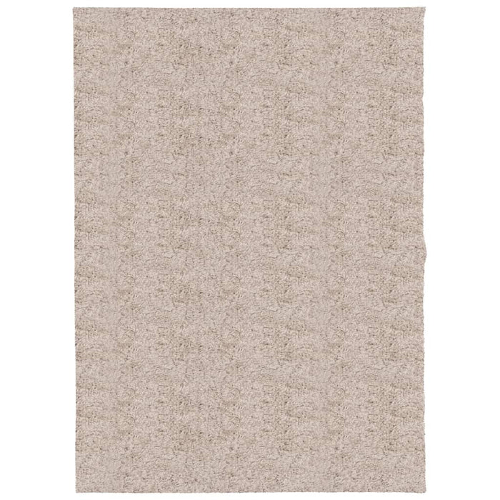 Tappeto Shaggy a Pelo Lungo Moderno Beige 140x200 cm 375213