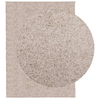 Tappeto Shaggy a Pelo Lungo Moderno Beige 140x200 cm 375213