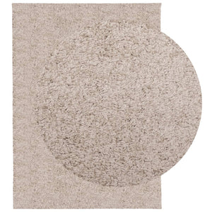 Tappeto Shaggy a Pelo Lungo Moderno Beige 140x200 cm 375213