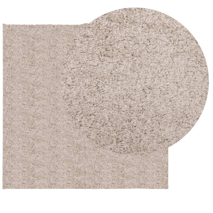 Tappeto Shaggy a Pelo Lungo Moderno Beige 160x160 cmcod mxl 91715