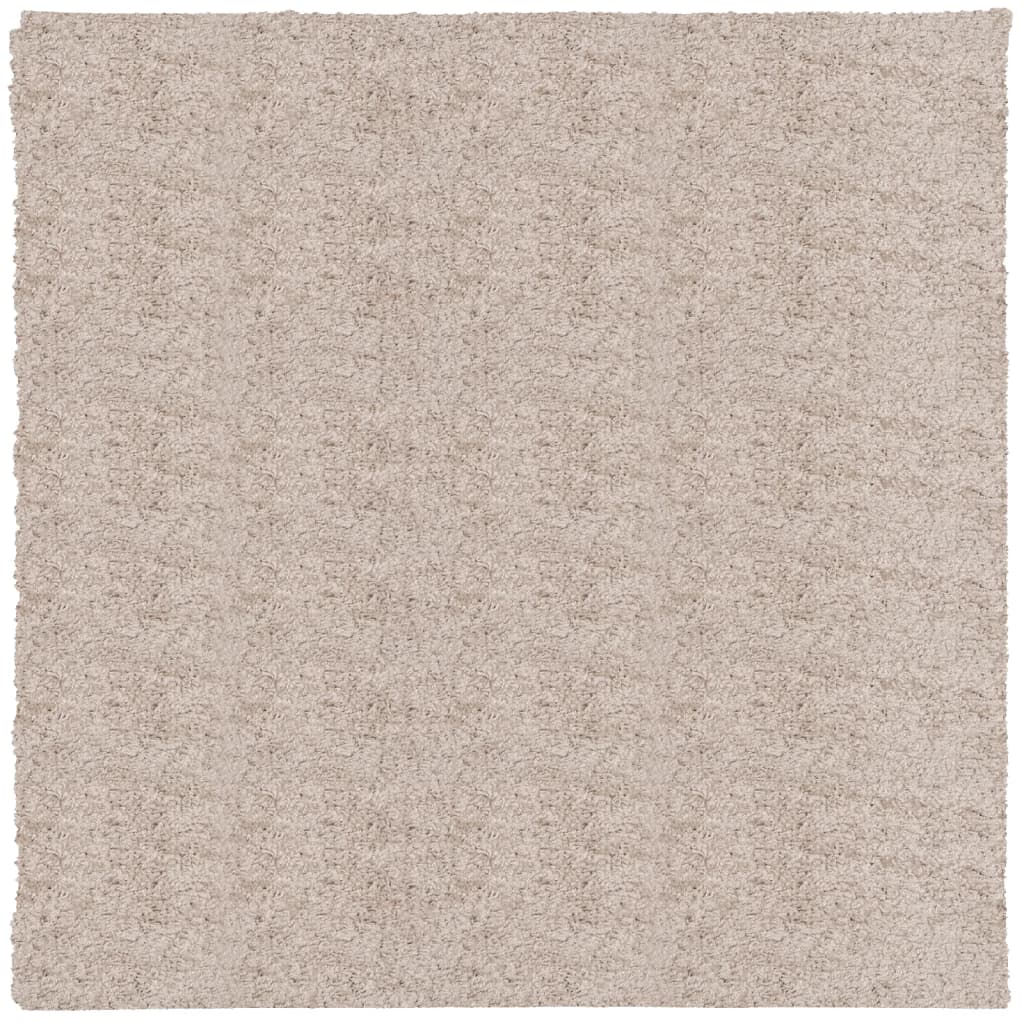 Tappeto Shaggy a Pelo Lungo Moderno Beige 200x200 cm 375216