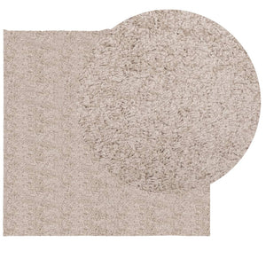 Tappeto Shaggy a Pelo Lungo Moderno Beige 200x200 cm 375216