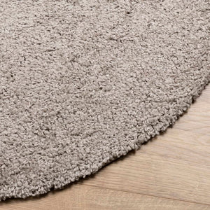 Tappeto Shaggy a Pelo Lungo Moderno Beige Ø 100 cm 375222