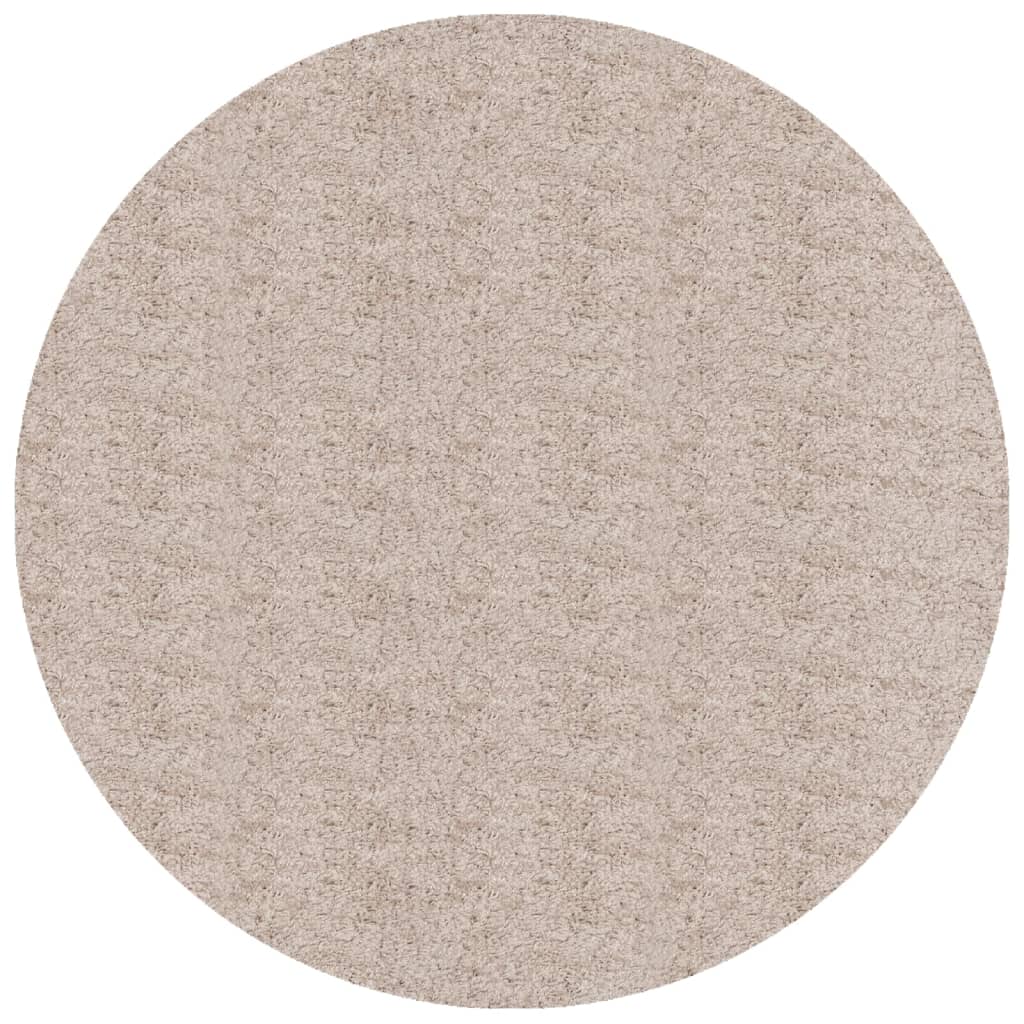 Tappeto Shaggy a Pelo Lungo Moderno Beige Ø 160 cm 375224