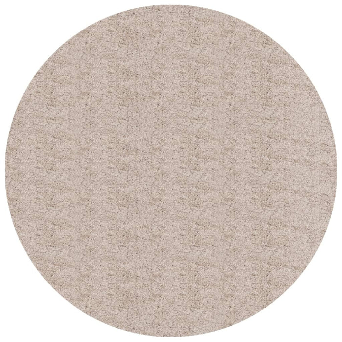 Tappeto Shaggy a Pelo Lungo Moderno Beige Ø 160 cm 375224