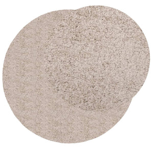 Tappeto Shaggy a Pelo Lungo Moderno Beige Ø 160 cm 375224