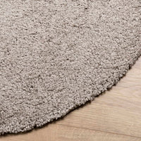 Tappeto Shaggy a Pelo Lungo Moderno Beige Ø 160 cm 375224