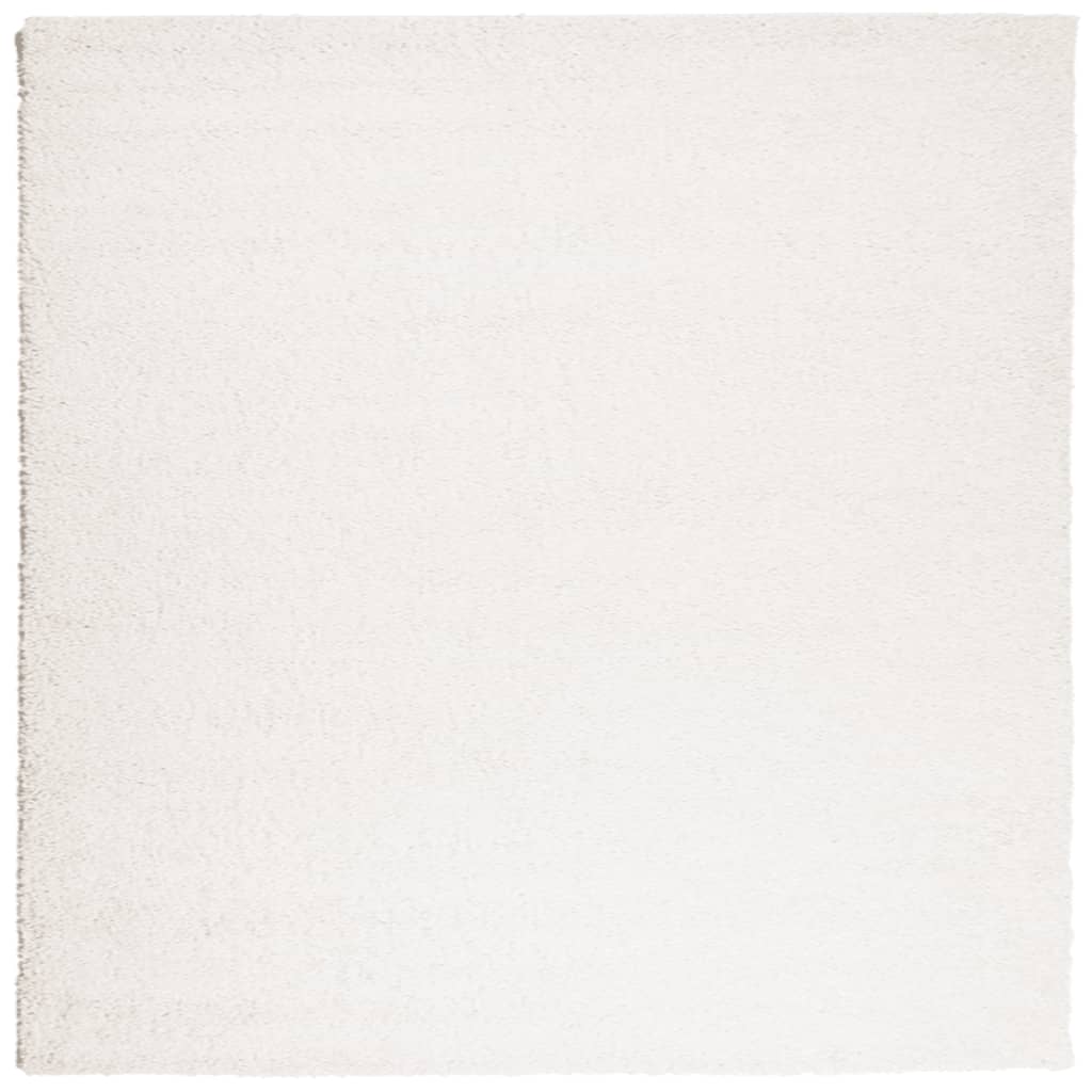 Tappeto Shaggy a Pelo Lungo Moderno Crema 120x120 cm 375233