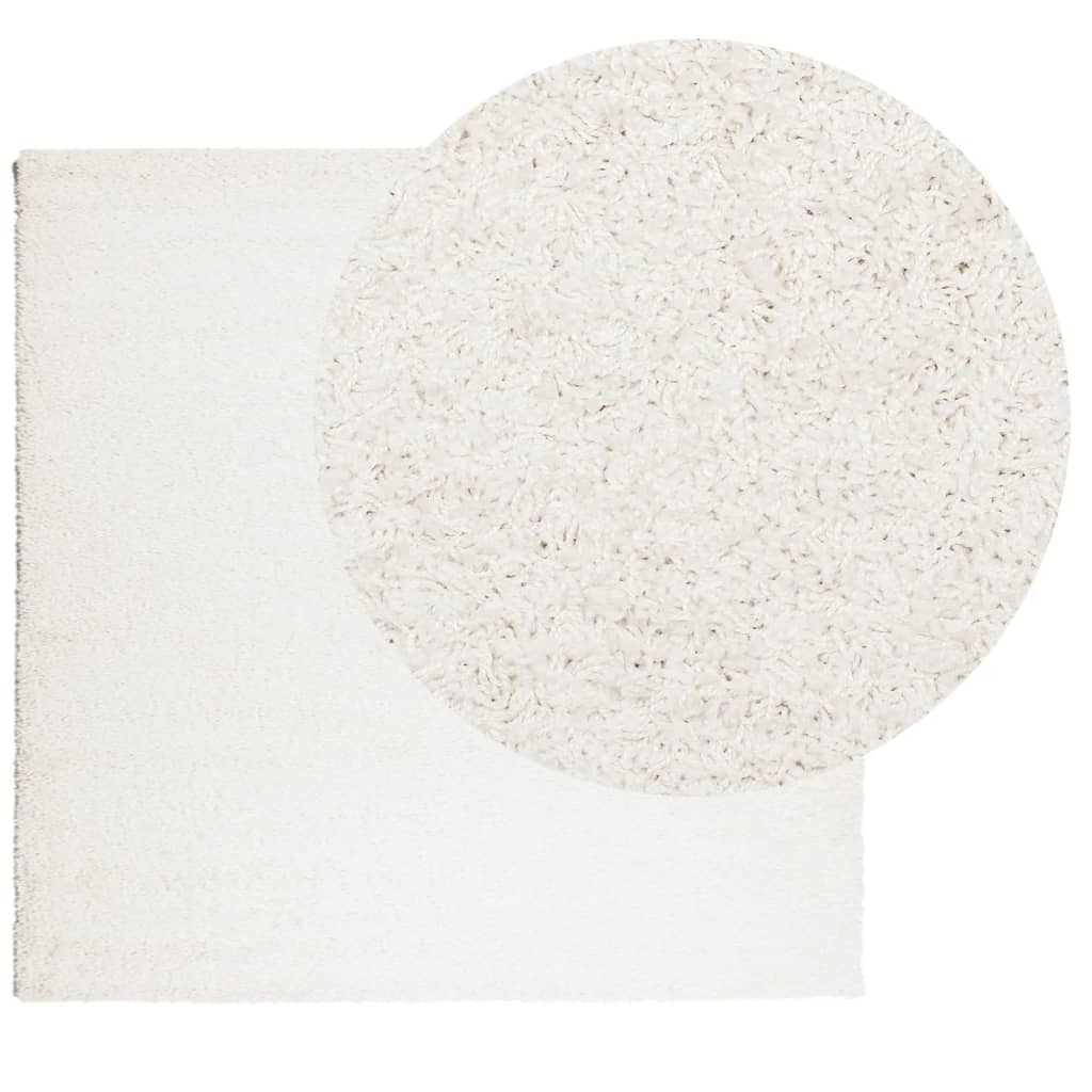 Tappeto Shaggy a Pelo Lungo Moderno Crema 120x120 cm 375233