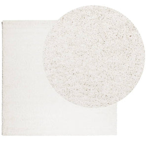 Tappeto Shaggy a Pelo Lungo Moderno Crema 120x120 cm 375233