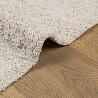 Tappeto Shaggy a Pelo Lungo Moderno Crema 120x120 cm 375233