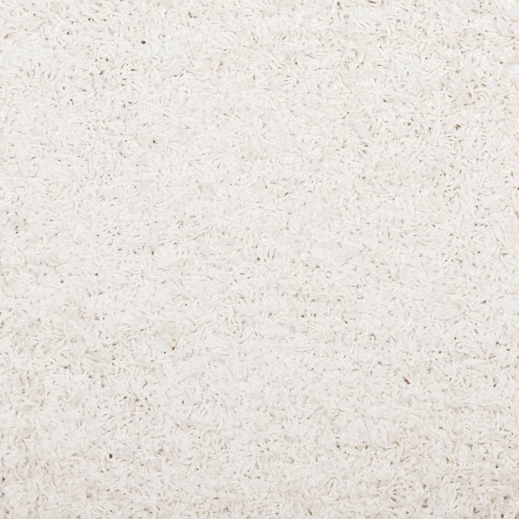 Tappeto Shaggy a Pelo Lungo Moderno Crema 120x120 cm 375233