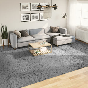 Tappeto Shaggy a Pelo Lungo Moderno Grigio 300x400 cm 375264