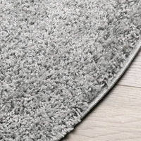 Tappeto Shaggy a Pelo Lungo Moderno Grigio Ø 240 cm 375270