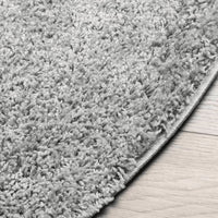 Tappeto Shaggy a Pelo Lungo Moderno Grigio Ø 280 cm 375271