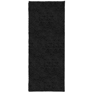 Tappeto Shaggy a Pelo Lungo Moderno Nero 80x200 cmcod mxl 115686