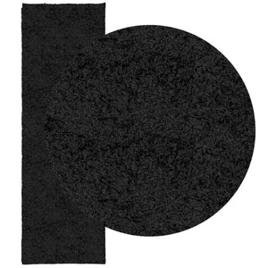 Tappeto Shaggy a Pelo Lungo Moderno Nero 80x250 cm 375275