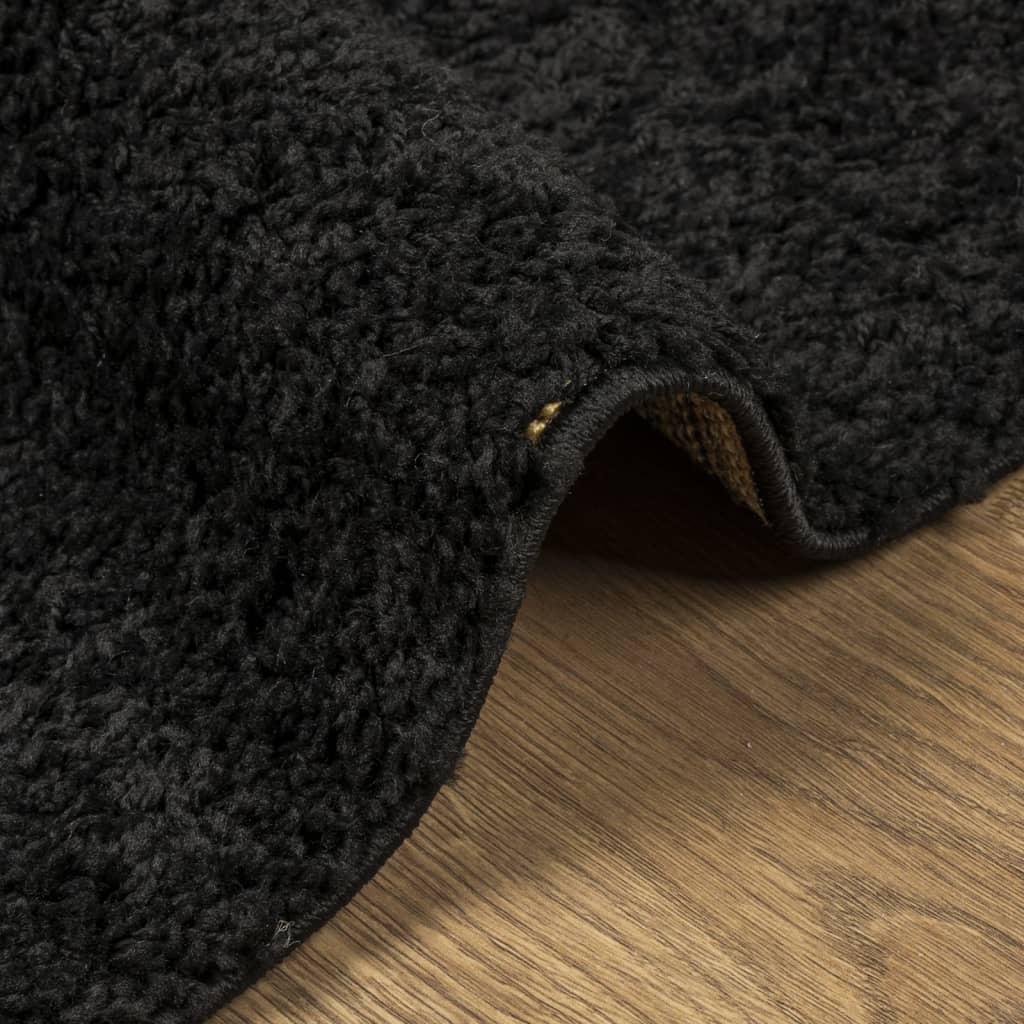 Tappeto Shaggy a Pelo Lungo Moderno Nero 80x250 cm 375275