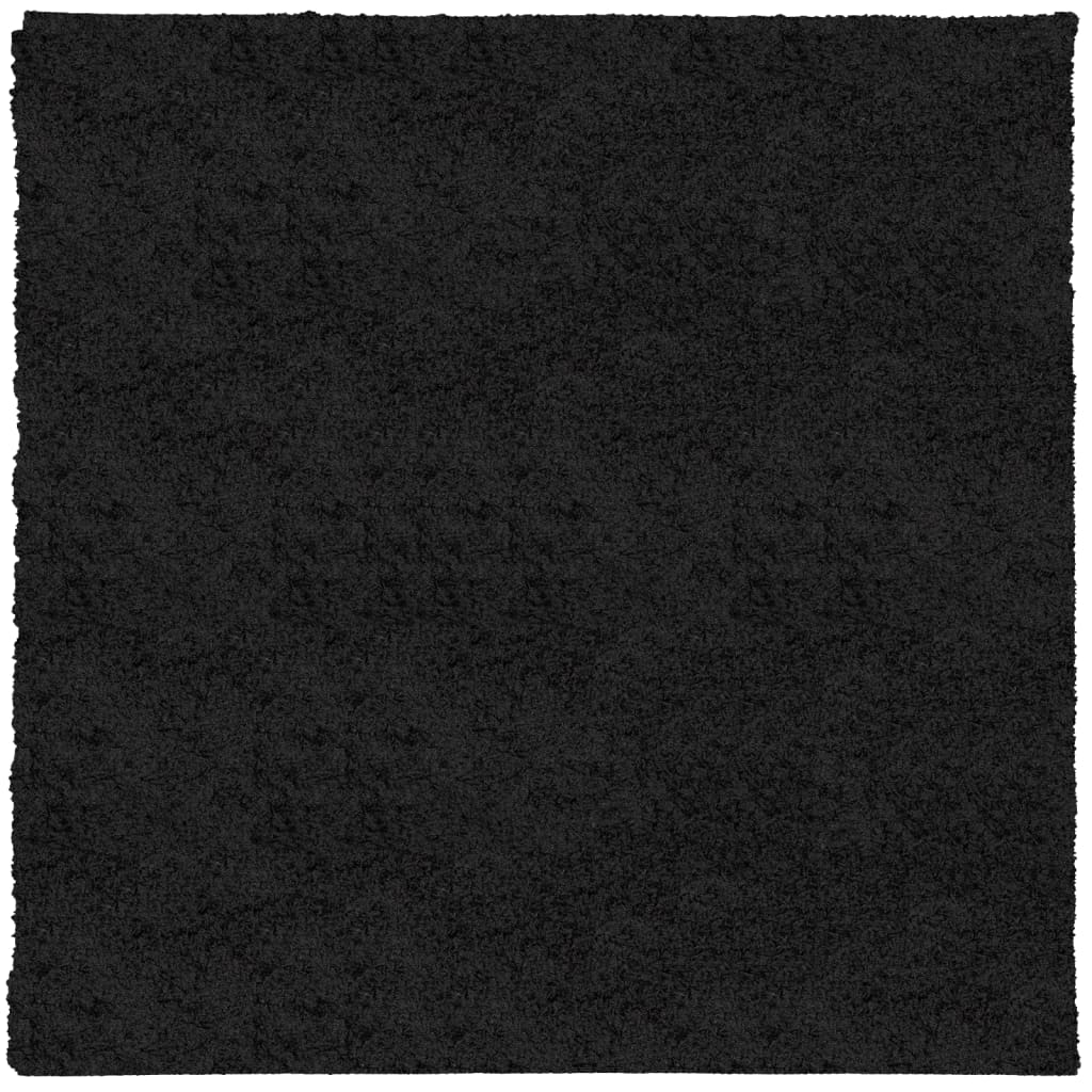 Tappeto Shaggy a Pelo Lungo Moderno Nero 120x120 cm 375277