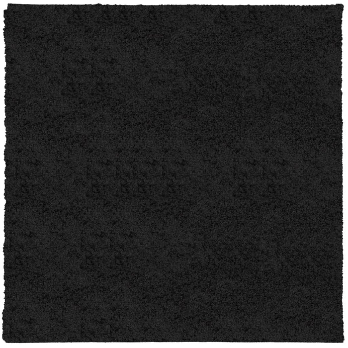 Tappeto Shaggy a Pelo Lungo Moderno Nero 120x120 cm 375277