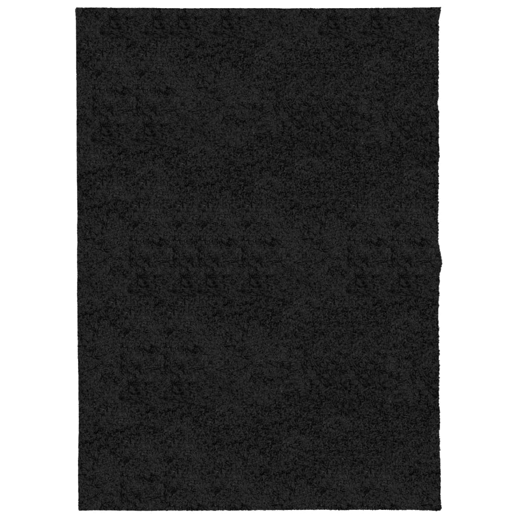 Tappeto Shaggy a Pelo Lungo Moderno Nero 140x200 cm 375279