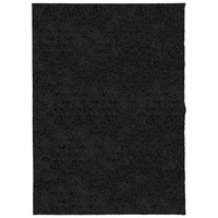 Tappeto Shaggy a Pelo Lungo Moderno Nero 140x200 cm 375279