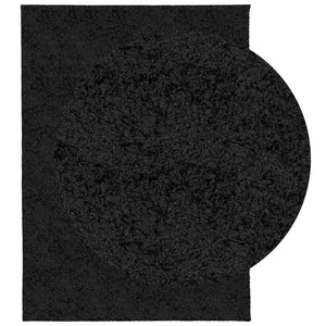 Tappeto Shaggy a Pelo Lungo Moderno Nero 140x200 cm 375279