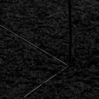 Tappeto Shaggy a Pelo Lungo Moderno Nero 200x200 cm 375282